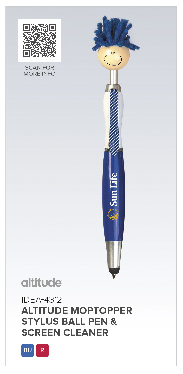 IDEA-4312 - Altitude Moptopper Stylus Ball Pen & Screen Cleaner - Catalogue Image